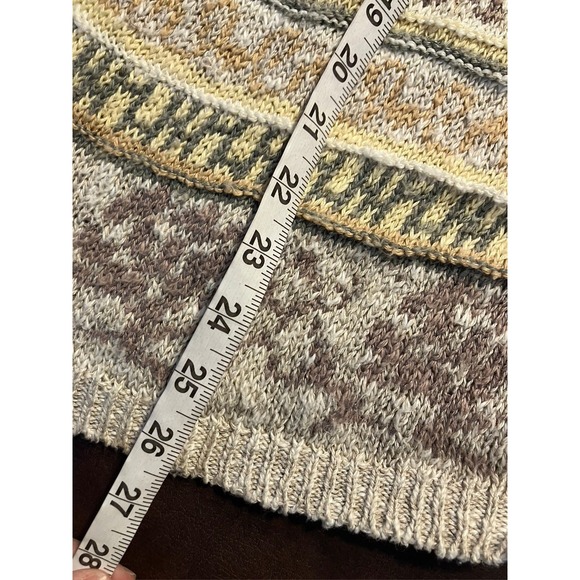 Talbots Women's Cardigan Sweater M Irish Linen Blend Button Front Knit Beige VTG - Picture 13 of 13